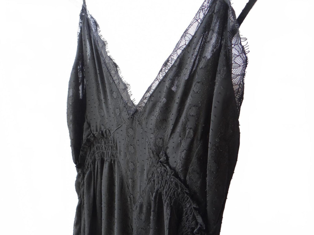 Elegant Black Lace-Trimmed Jumpsuit - size 4