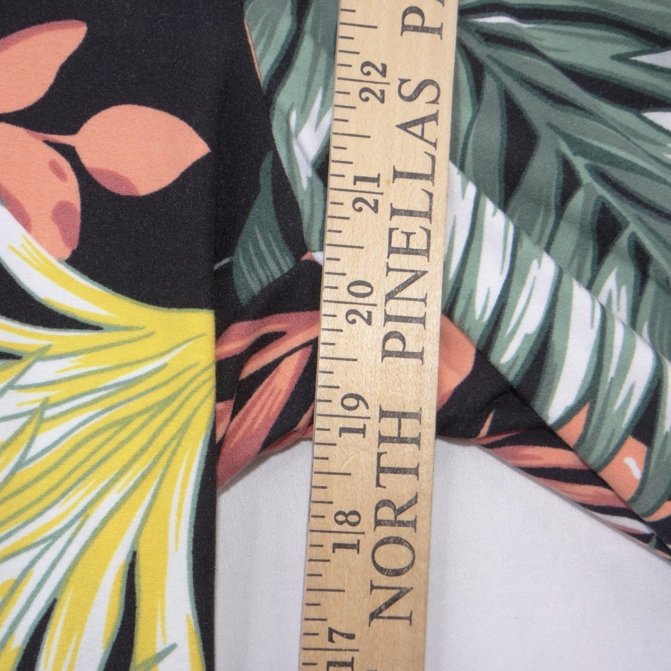No Boundaries Womens Tropical Palm Print Wide Leg Jumpsuit Black Large 11-13