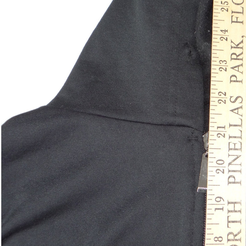 Coco & Shay Womens Black Full Zip Hoodie Ribbed Side Panels JTSM589 Size M/L