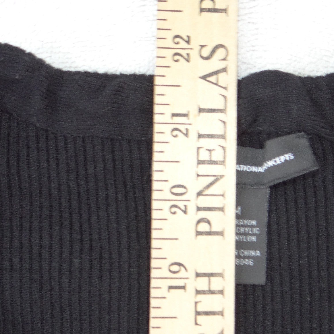 INC International Concepts Womens Black Ribbed Peplum Knit Scoop Neck Top M