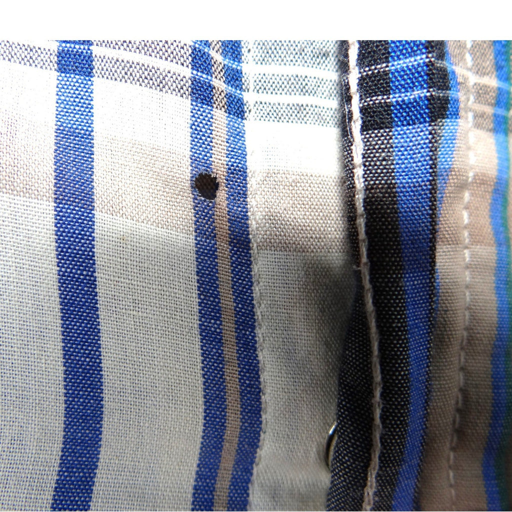 ELY PLAINS Mens Plaid Western Shirt Short Sleeve Pearl Snap Size M