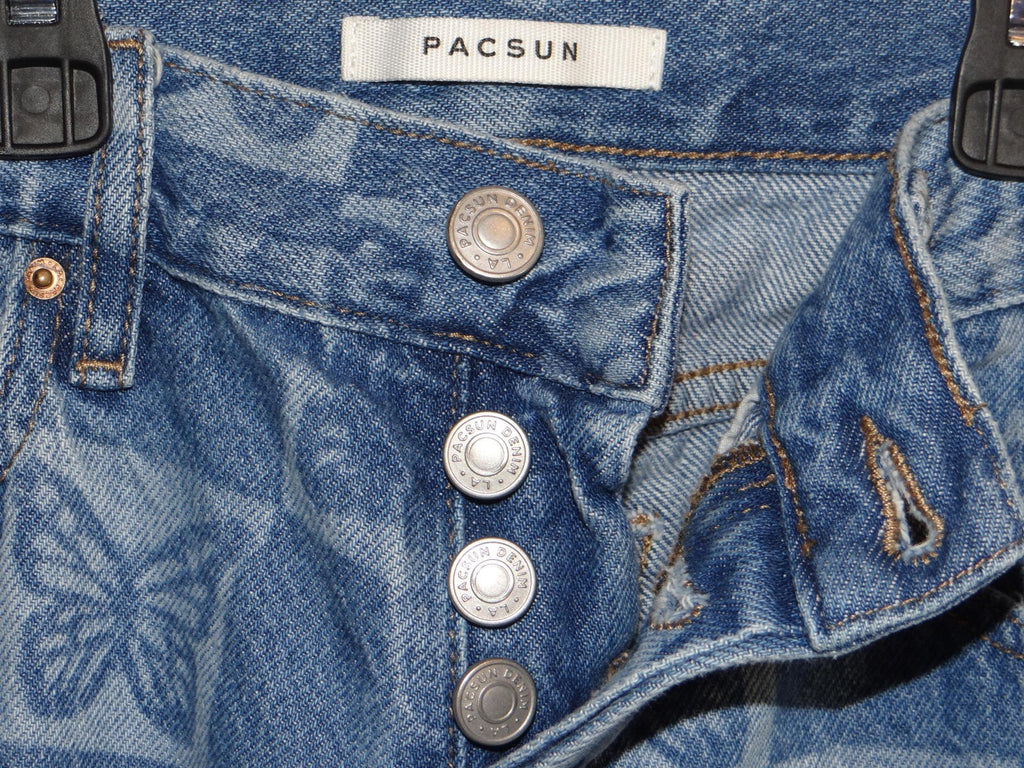 Pacsun Low Rise Straight Leg Jeans with Butterfly Print - Girls - Size 23