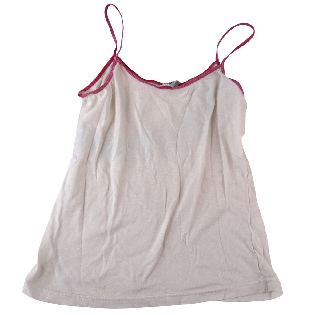 Peeping Tom Flirt Graphic Camisole Tank Top White Pink Y2K Anime Girl Large