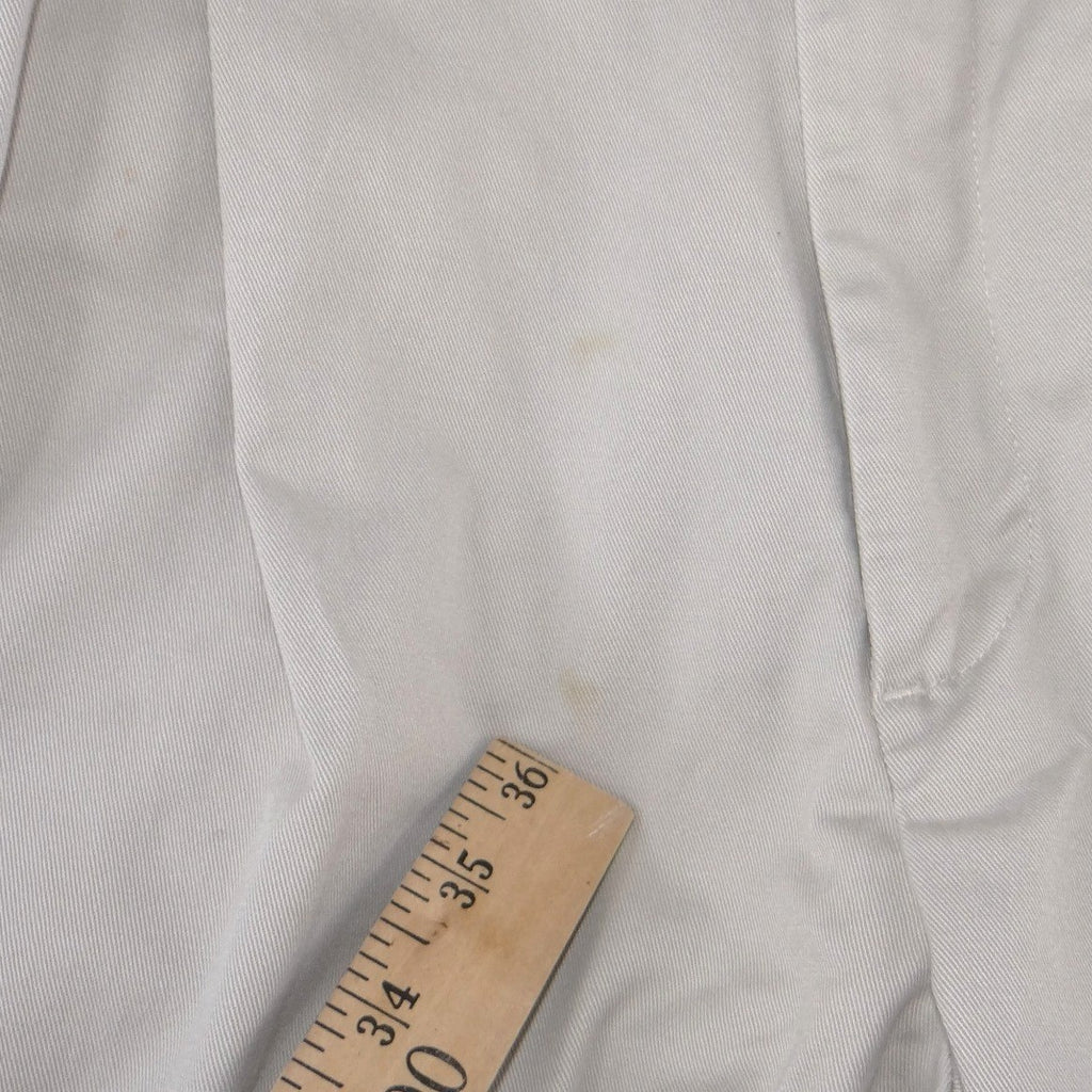 Mens Pleated Chino Trousers Khaki Tan Straight Leg Cotton Pants 35x30.5