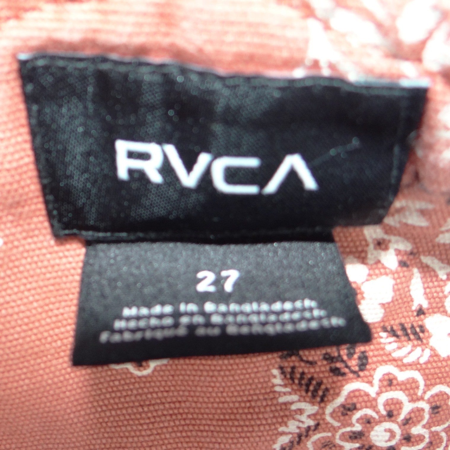 RVCA Womens Bandana Patchwork Overalls Clay Terracotta Floral Canvas Bib 27