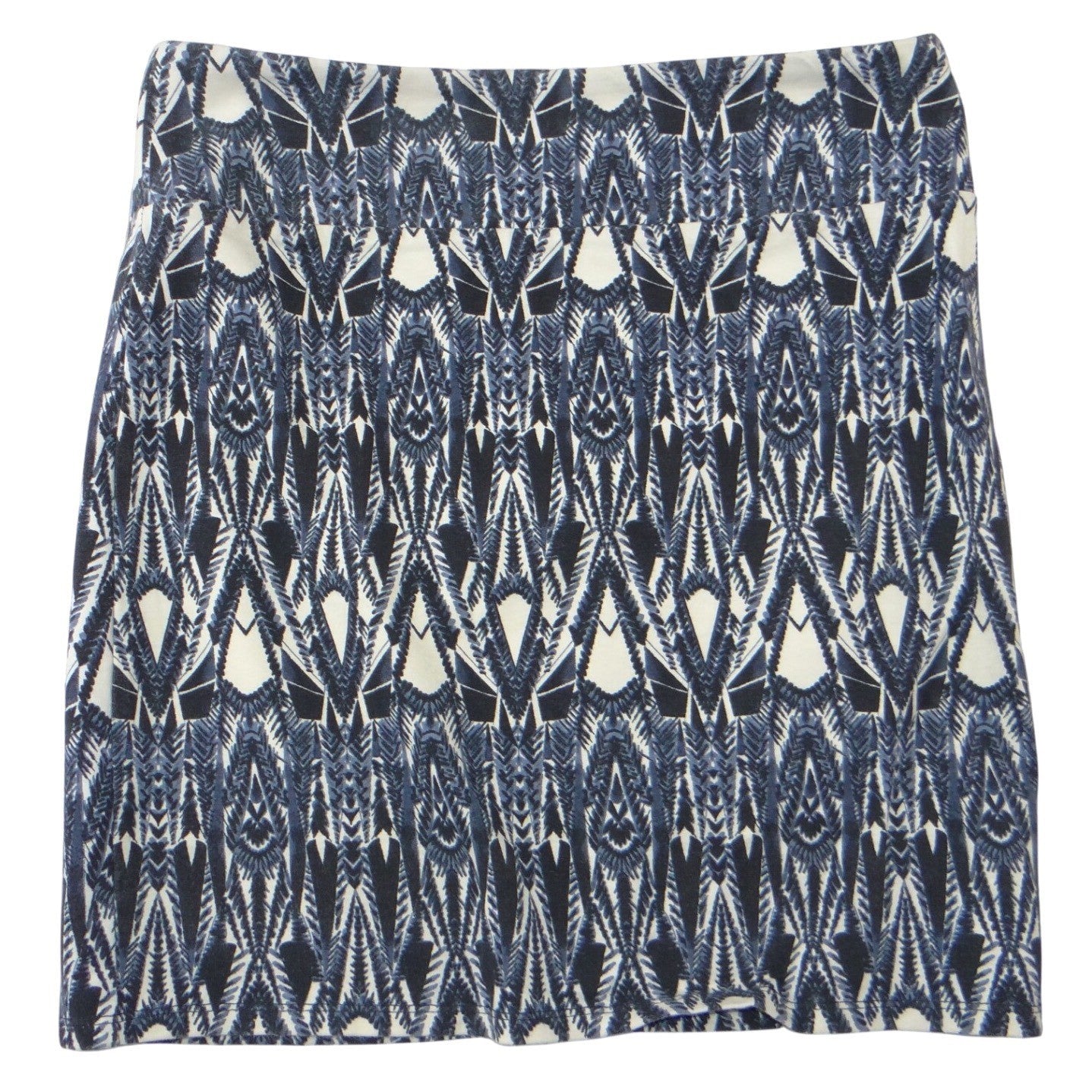 American Eagle Outfitters Blue White Geometric Tribal Print Mini Skirt Womens M
