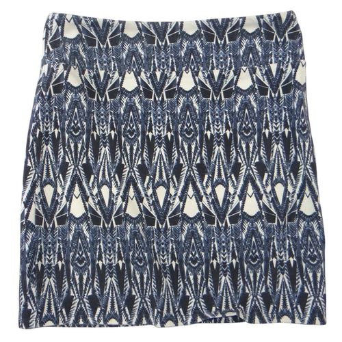 American Eagle Outfitters Blue White Geometric Tribal Print Mini Skirt Womens M