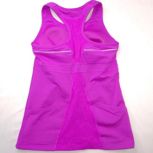 Athleta Womens Purple Racerback Workout Tank Top Built-in Bra Style 819383 Small