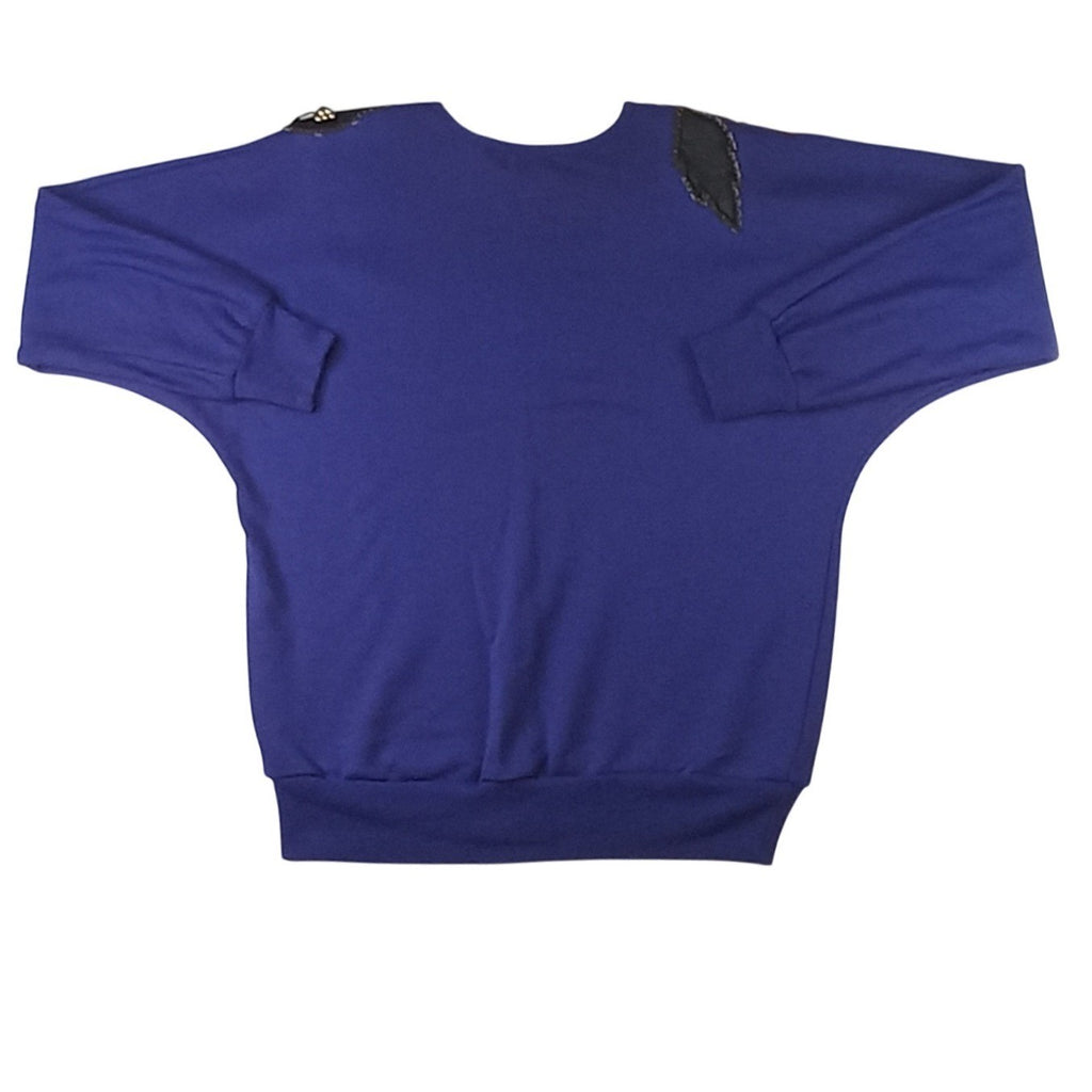 Adriano by I Fatigati Womens Purple Embellished Sweatshirt Size M