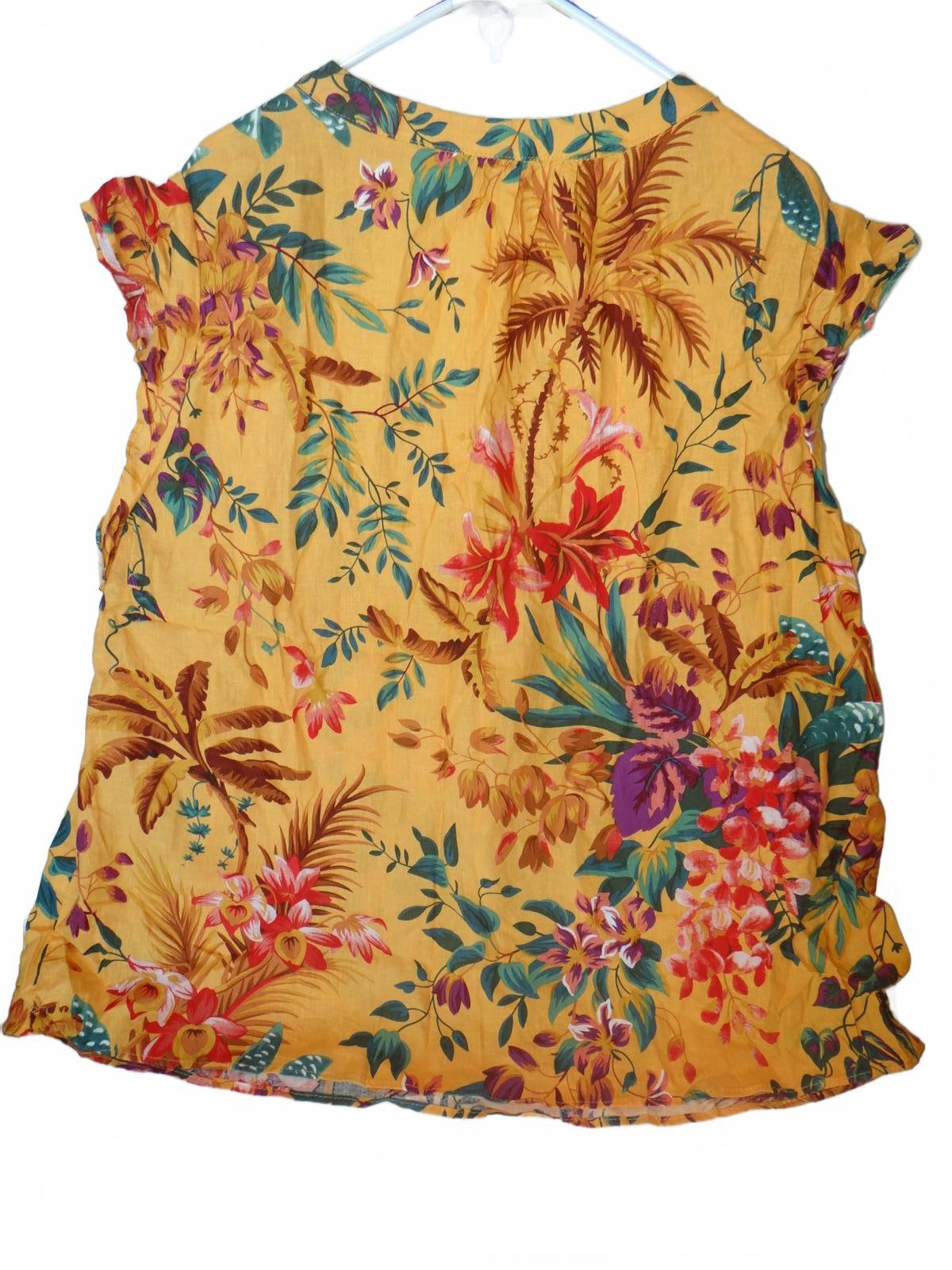 Rachel Roy Women's Yellow Floral Print Blouse Size 3X NWT
