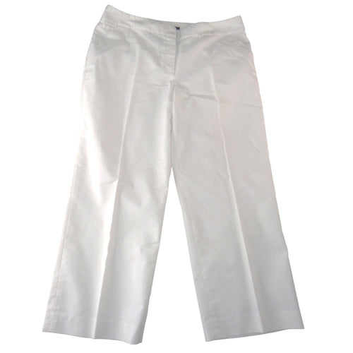 Ann Taylor Womens White Wide Leg Twill Dress Pants Trousers Size 10