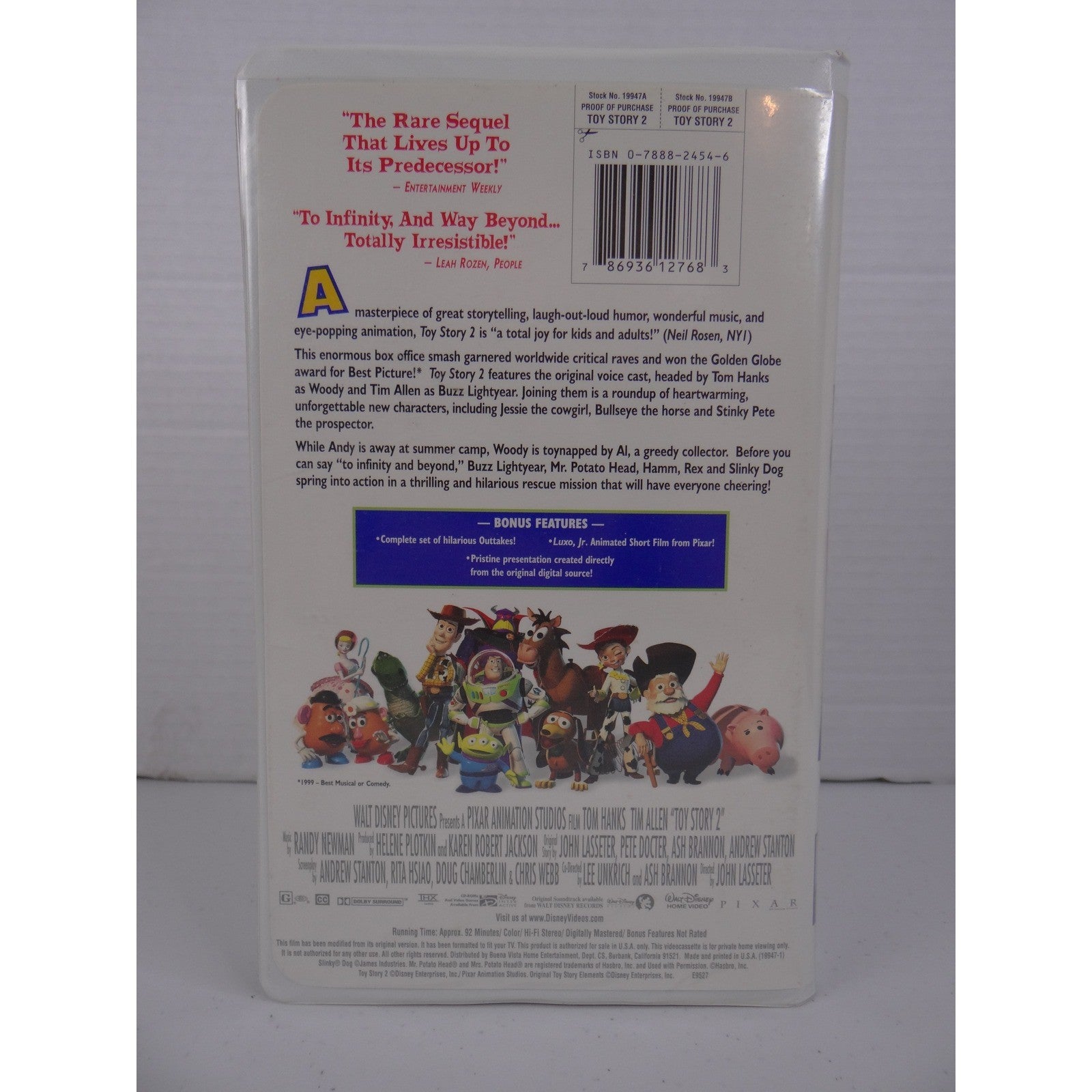 Disney Pixar Toy Story 2 VHS 1999 Clamshell Case Tom Hanks Tim Allen NTSC G