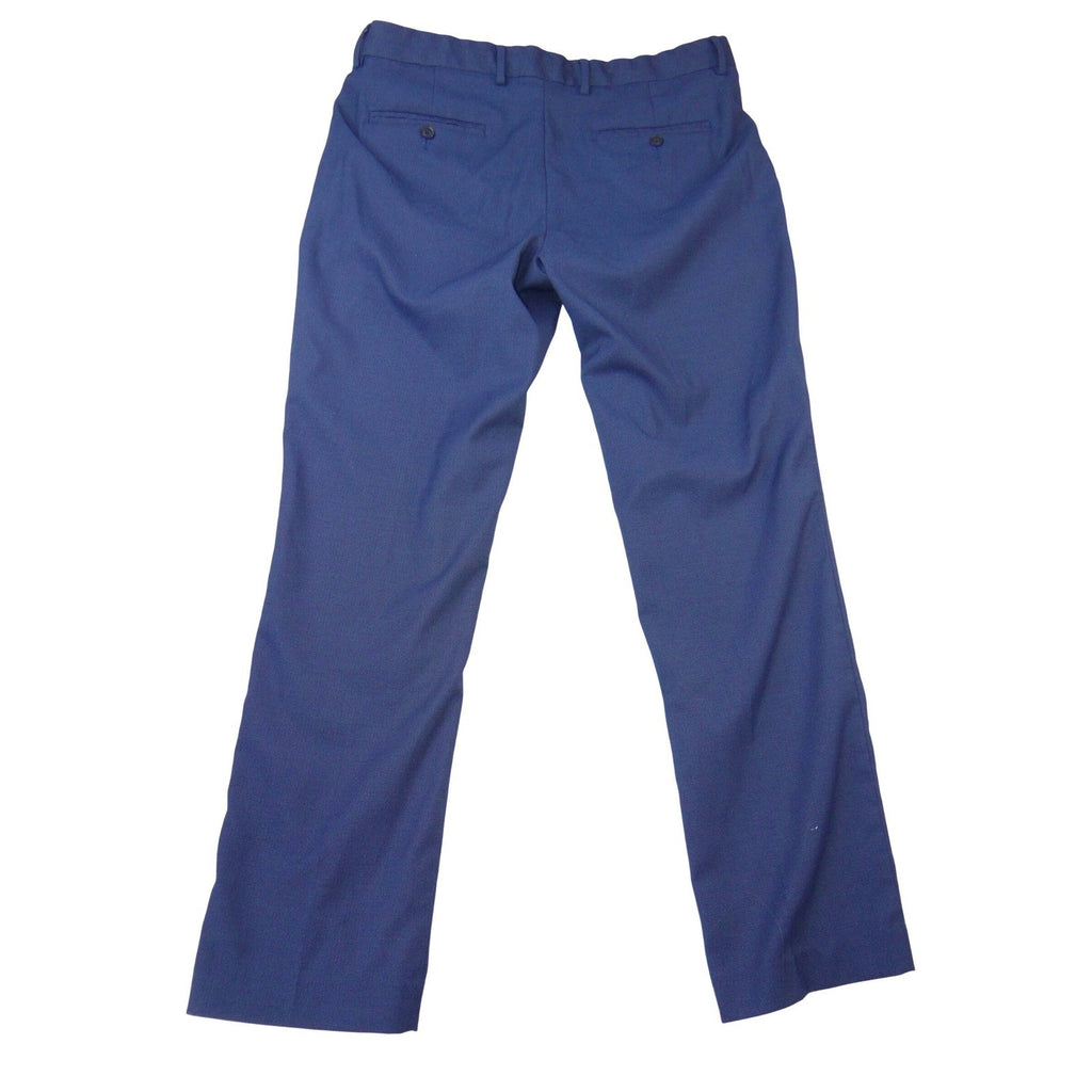 Perry Ellis Portfolio Mens Slim Fit Blue Textured Dress Pants 36x32 Flat Front