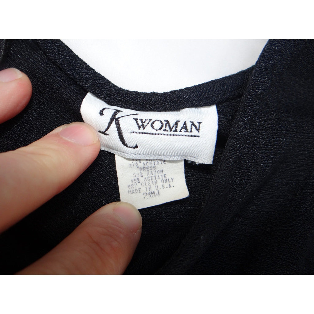 K Woman Black Sleeveless A Line Midi Dress Size 20W Style 891785