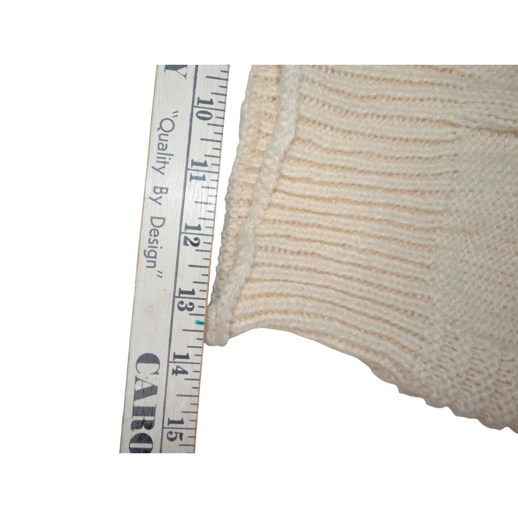 MICAS Cream Cable Knit Diamond Pattern Oversized Poncho Sweater One Size