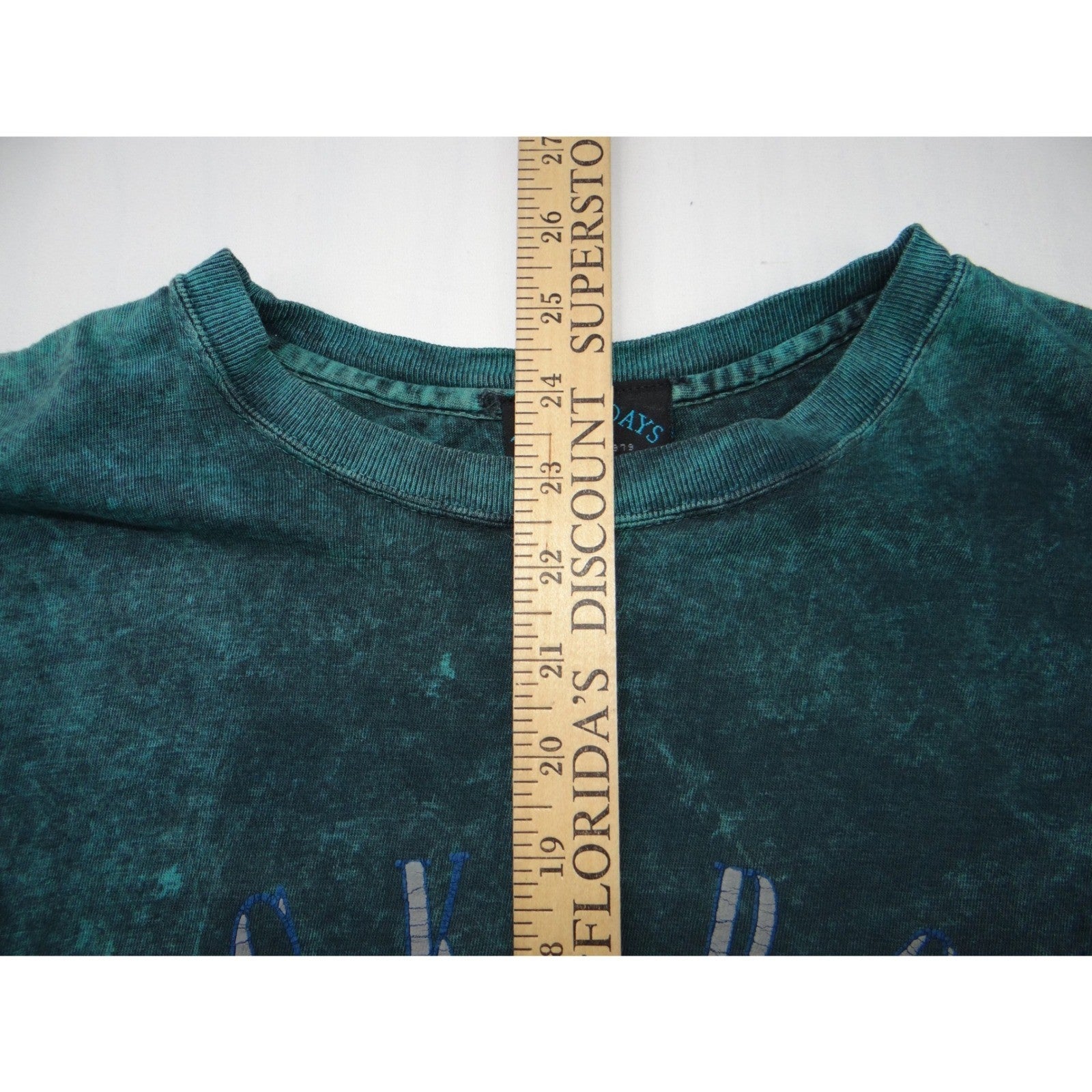Yesterdays Slick Rock Moab Utah Acid Wash Graphic Tee Teal Mens Large