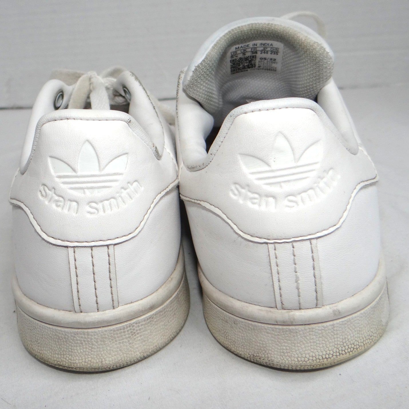 Adidas Stan Smith White Leather Low Top Sneakers Women's Size 5.5