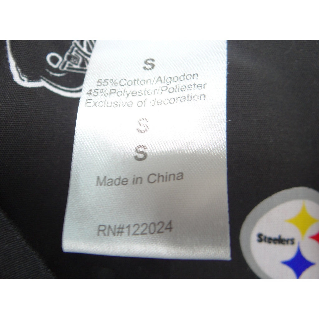 NFL Team Apparel Pittsburgh Steelers Scrub Top Womens Black V-Neck Logo Print L