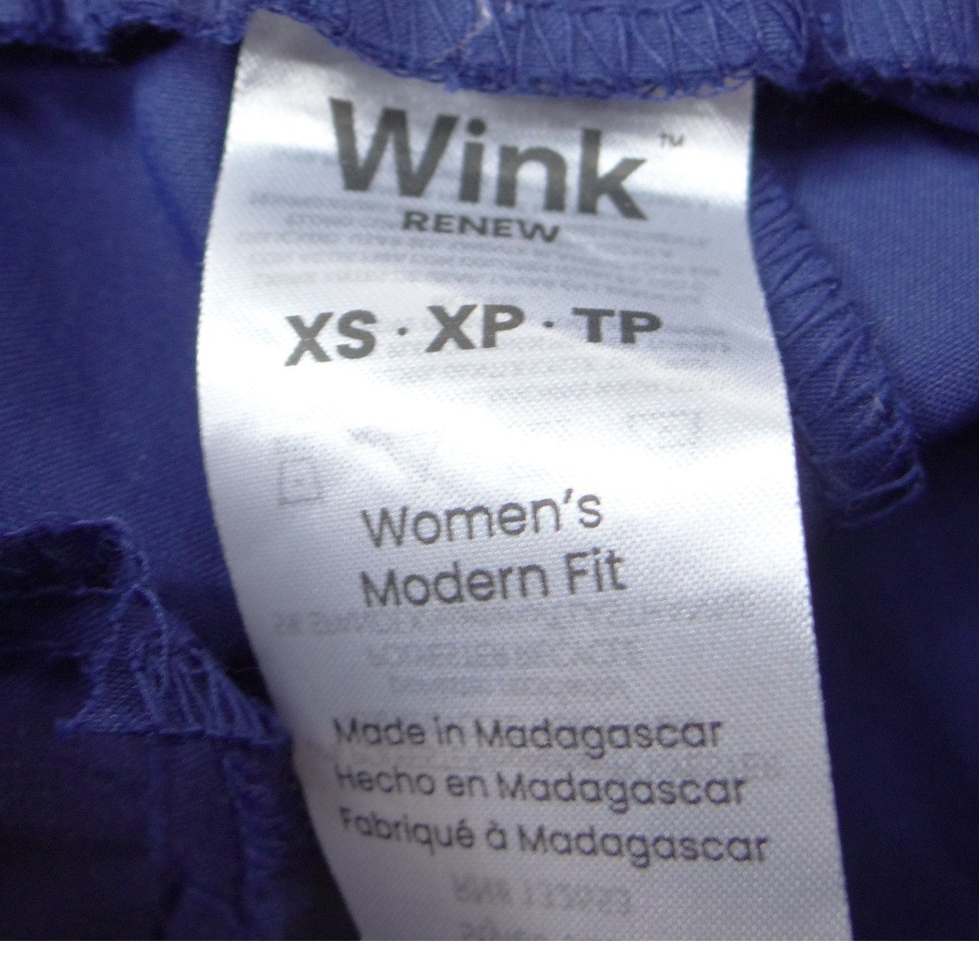 WonderWink PRO Renew Scrub Set Womens XXS Top XS Pants Royal Blue V-Neck Cargo