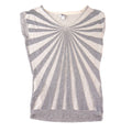 Worthington Silver Metallic Sunburst Knit Shell Top Sleeveless Gray Medium