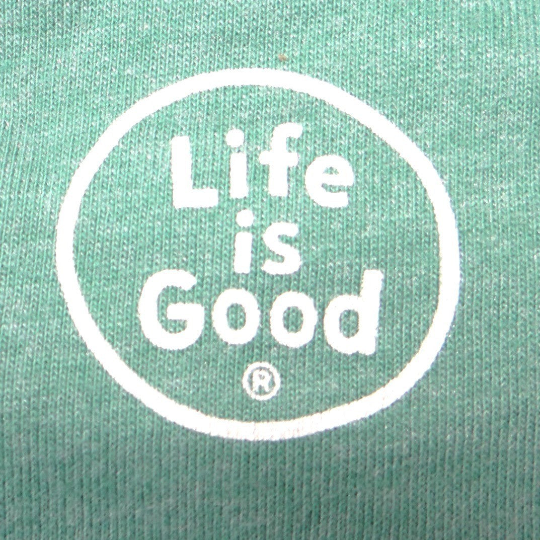 Life is Good Mens XL Green Gruntled Smiley Face Crusher Long Sleeve Graphic Tee