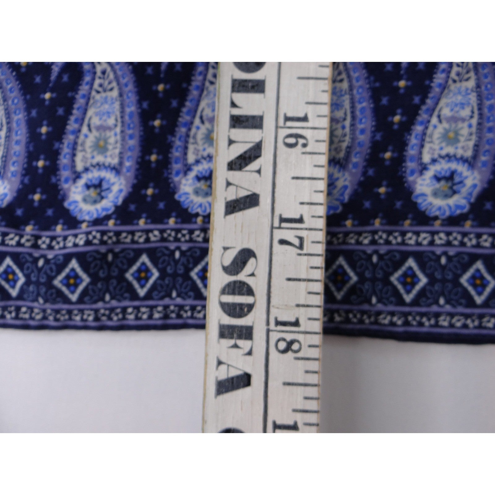 Old Navy Girls Size L 10 12 Blue White Paisley Floral Print Boho Blouse Top