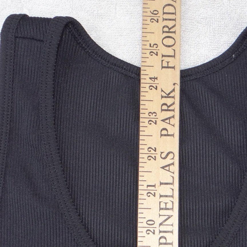 Under Armour HeatGear Ribbed Tank Top Black Fitted Racerback XL