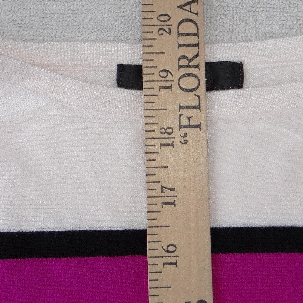 Style & Co Petite Magenta Pink Colorblock Batwing Dolman Knit Sweater Top PP