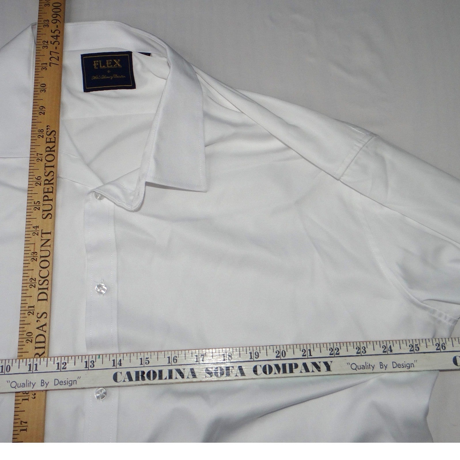 FLEX Mens Luxury Collection White Dress Shirt 3XL Made in Italy