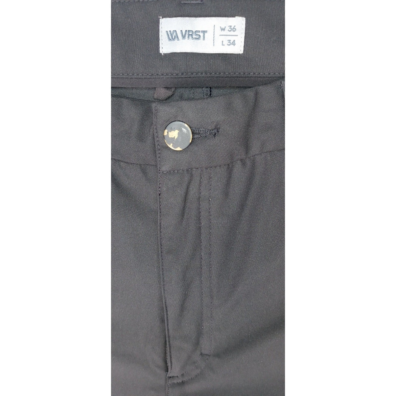 VRST Men's Performance Stretch Flat Front Pants Black W36 L34 Golf Casual