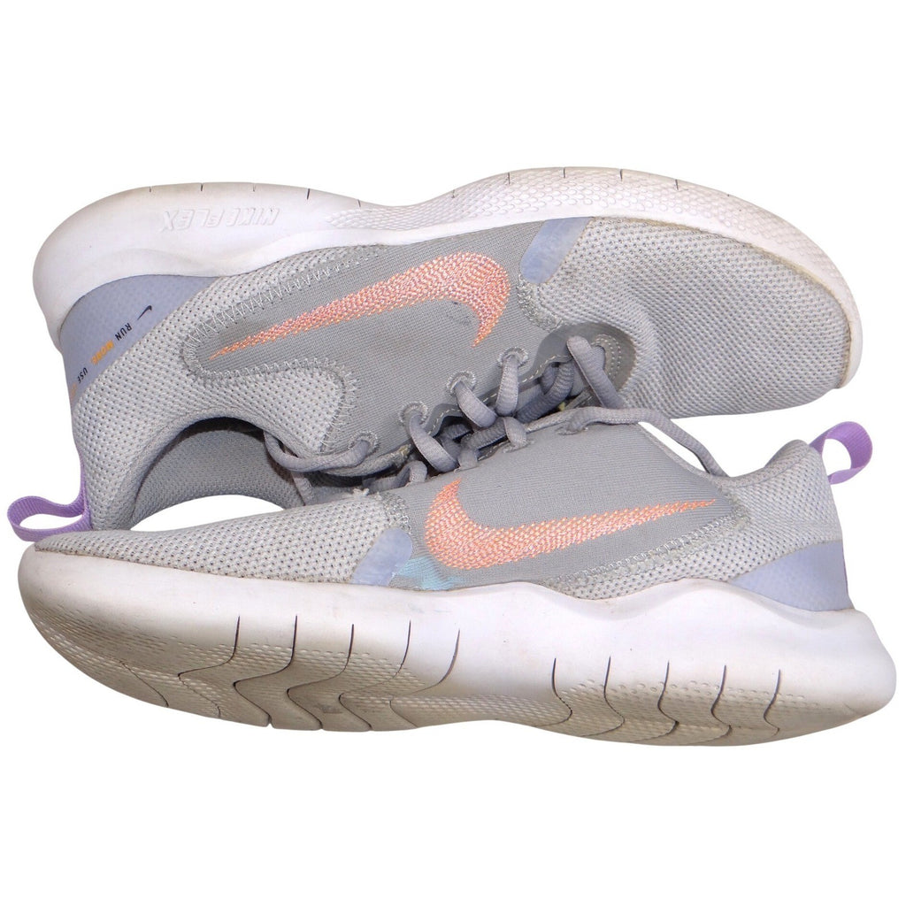 Nike Flex Running Shoes Women's Gray Peach Swoosh Lightweight Size 6.5