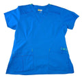 WonderWink WonderFlex Womens Blue V-Neck Scrub Top Short Sleeve Medium 0168