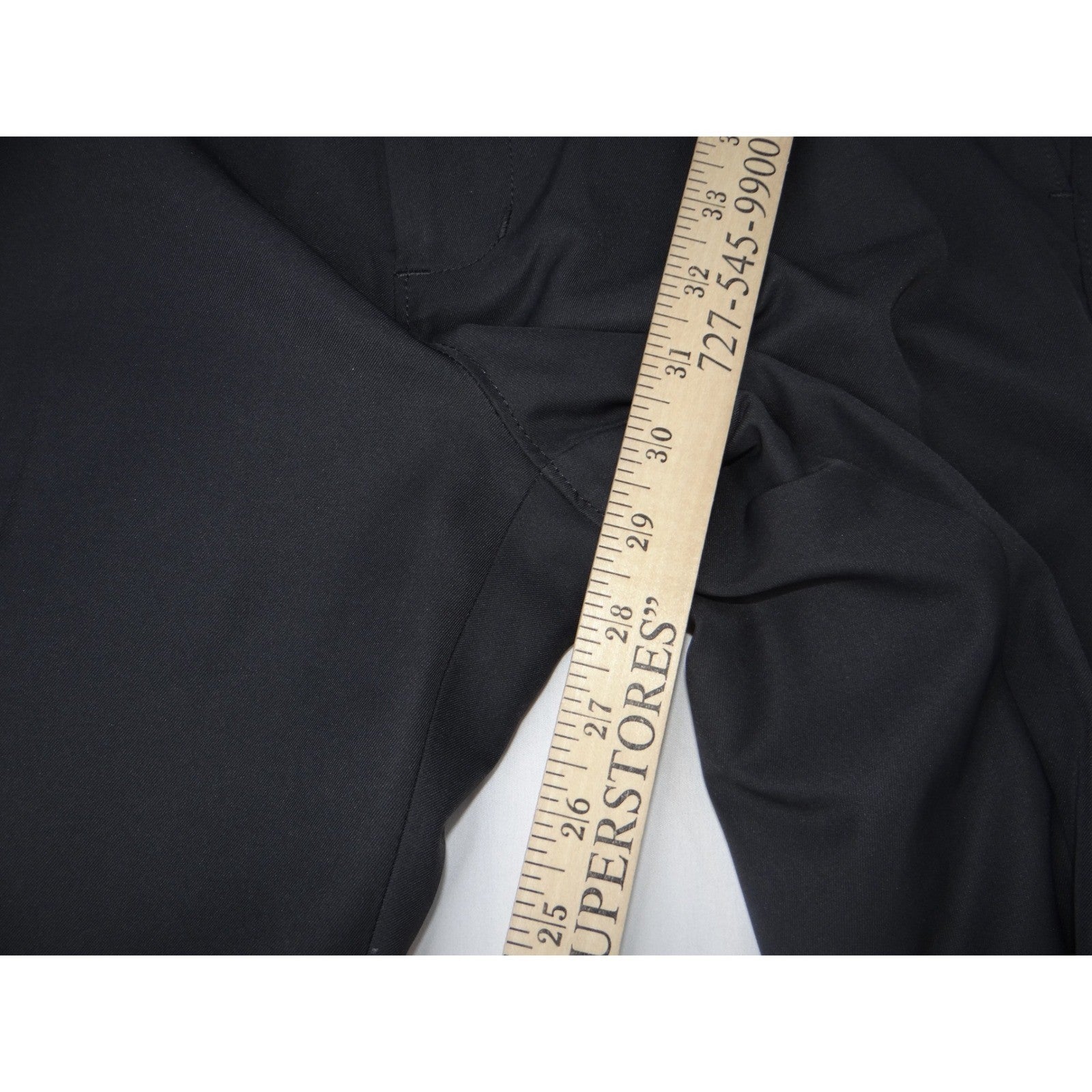 Haggar Mens Straight Fit Dress Pants Black 32x30 Polyester Flat Front Trousers