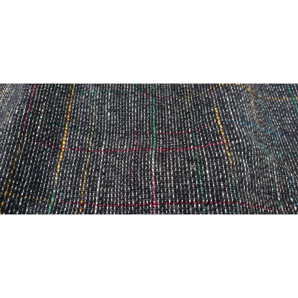 VTG Womens Plaid Tweed Maxi Skirt Dark Multi Color Classic Tailored Knee Length