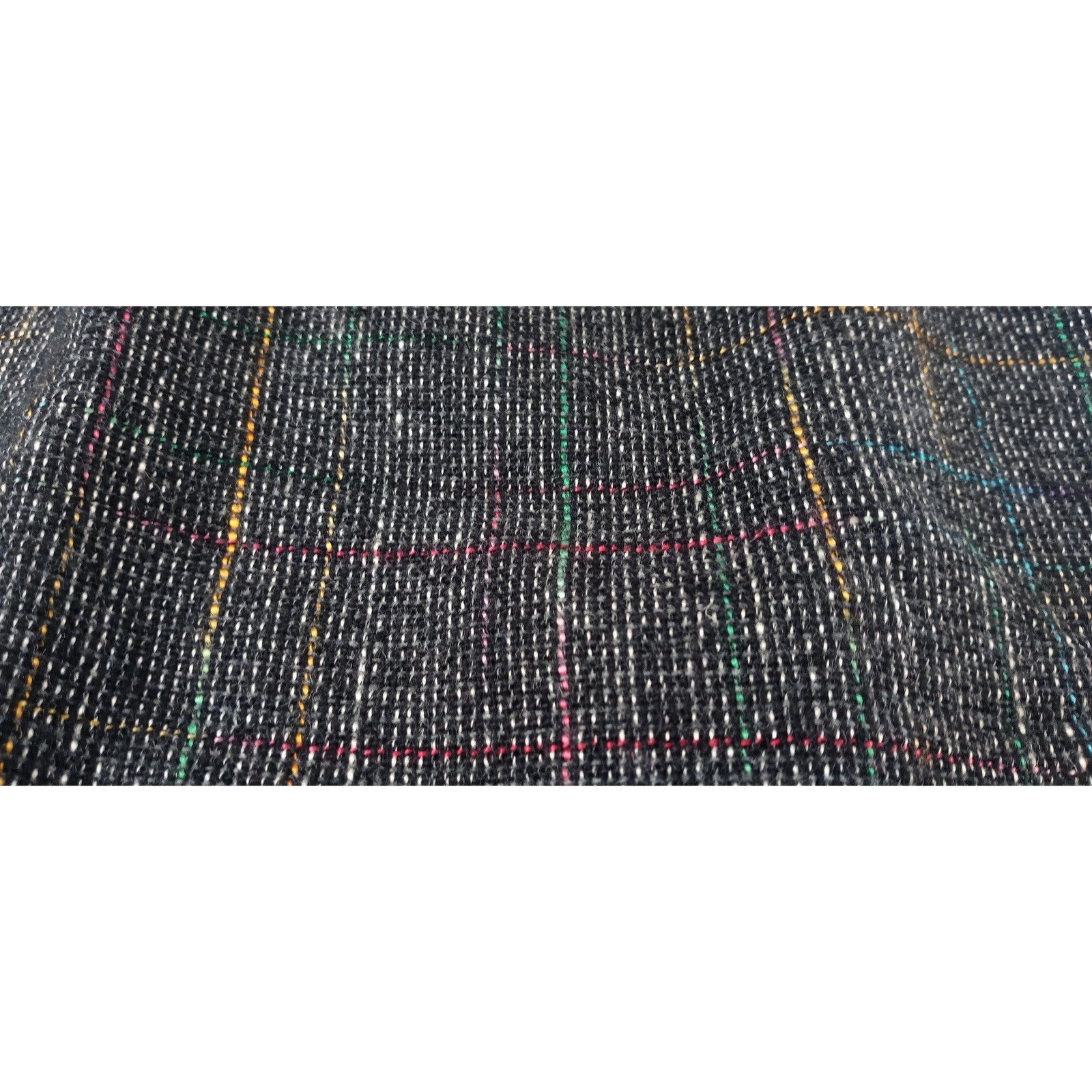 VTG Womens Plaid Tweed Maxi Skirt Dark Multi Color Classic Tailored Knee Length