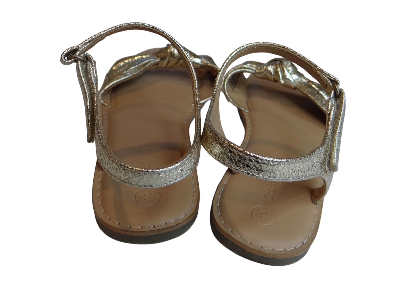 Chic Gold Metallic Bow Sandals