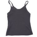 Unbranded Black Ribbed Knit Camisole Spaghetti Strap Scoop Neck Top Slim Fit