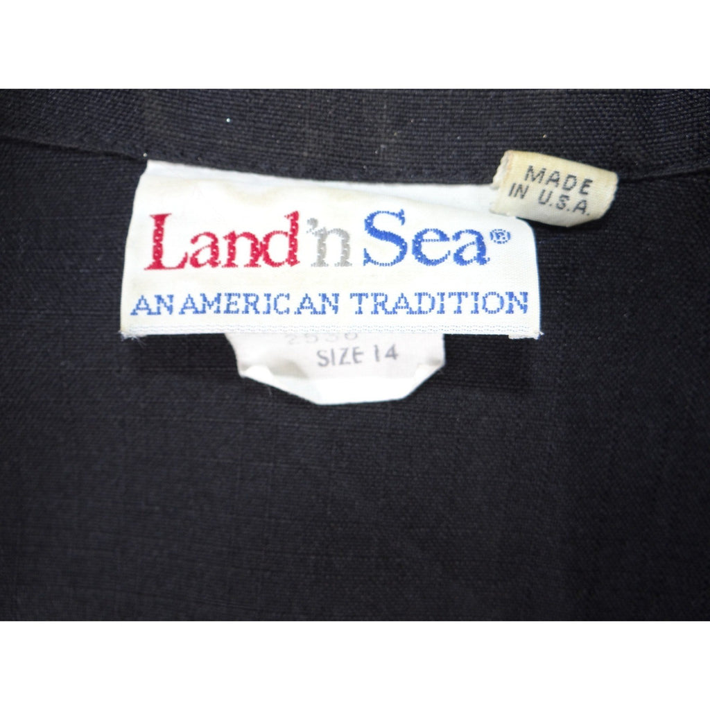 Vintage Land n Sea Black Blazer Jacket An American Tradition Size 14
