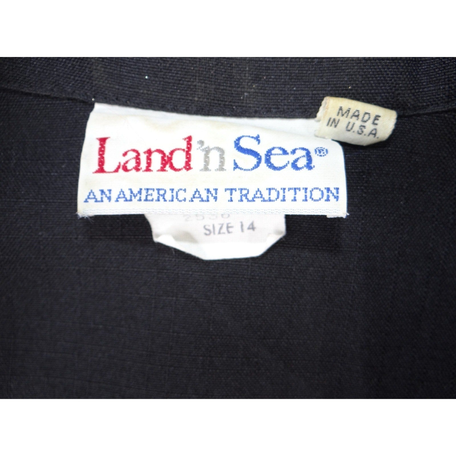 Vintage Land n Sea Black Blazer Jacket An American Tradition Size 14