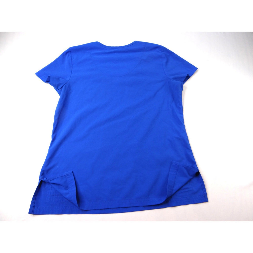Koi Basics Royal Blue V Neck Scrub Top Short Sleeve Shirt Women's XS