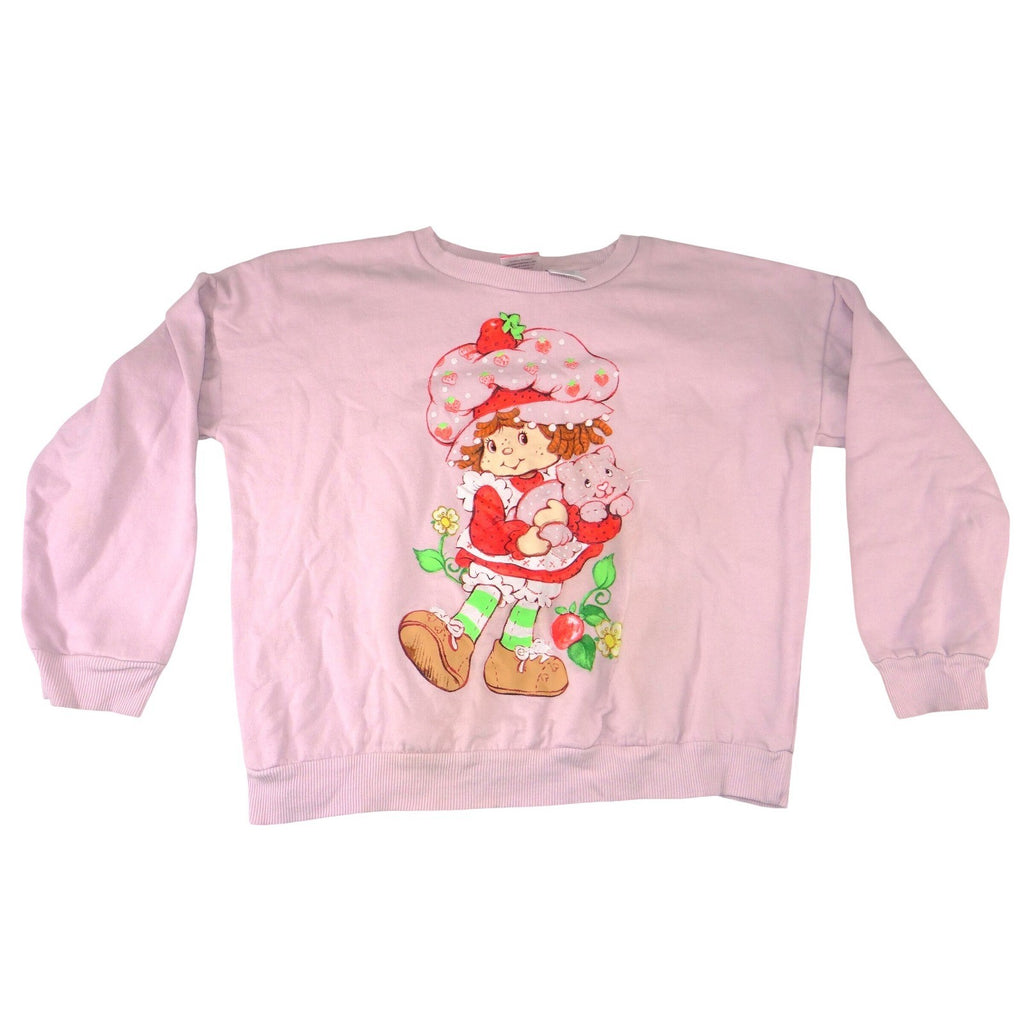 Strawberry Shortcake Pink Graphic Sweatshirt Large Retro 80s Style