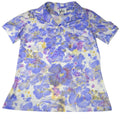 Vintage Gales Womens Floral Print Short Sleeve Collared Button Up Shirt Top