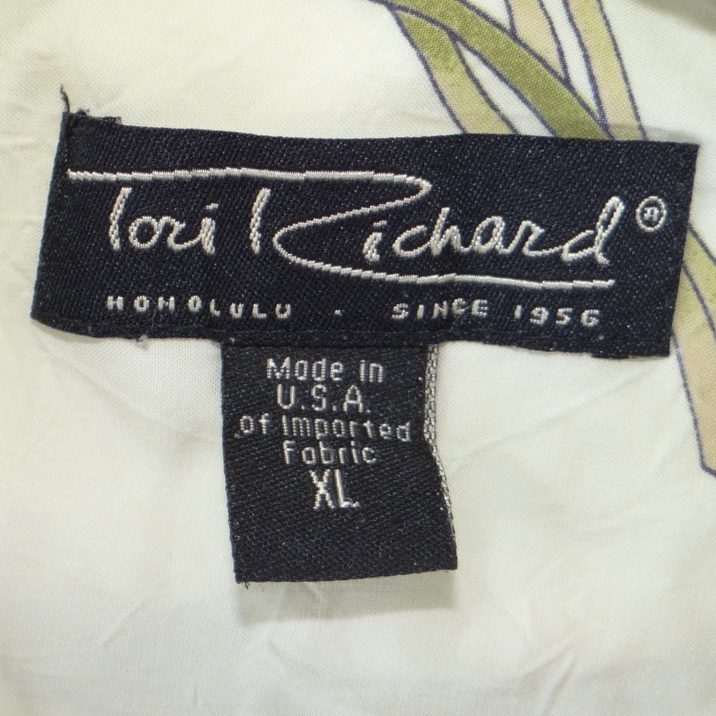 Vintage Tori Richard Mens XL Aloha Shirt Cream Orange Tropical Button Down