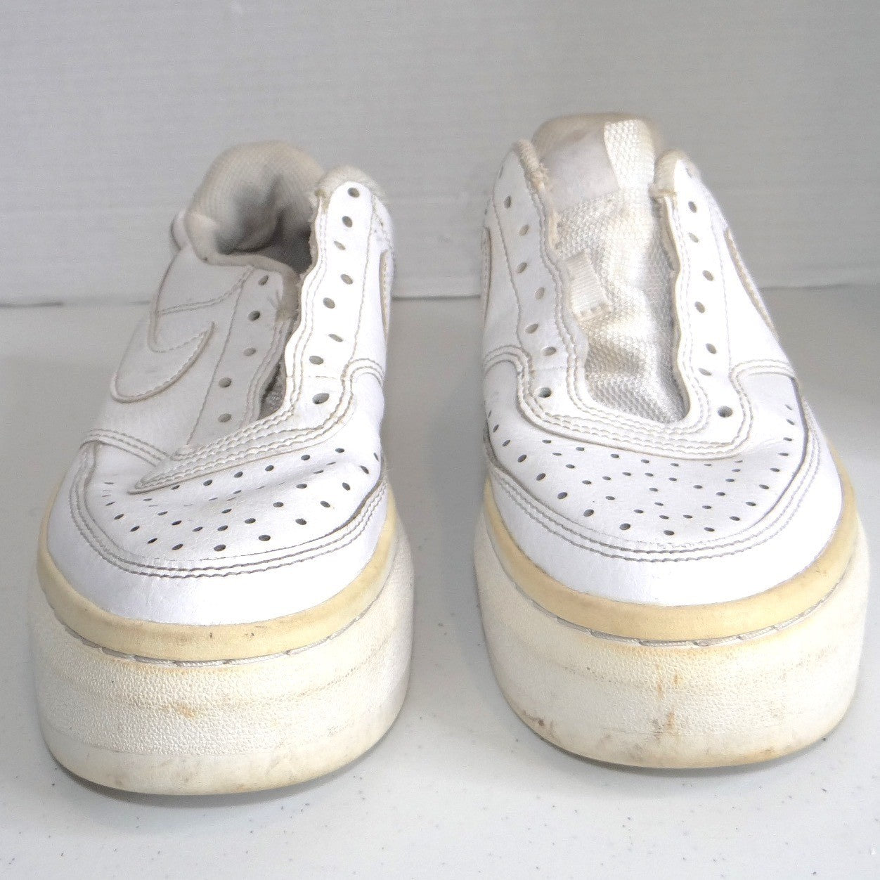 Nike Court Vision Alta Womens 8 White Platform Sneakers Rainbow Logo