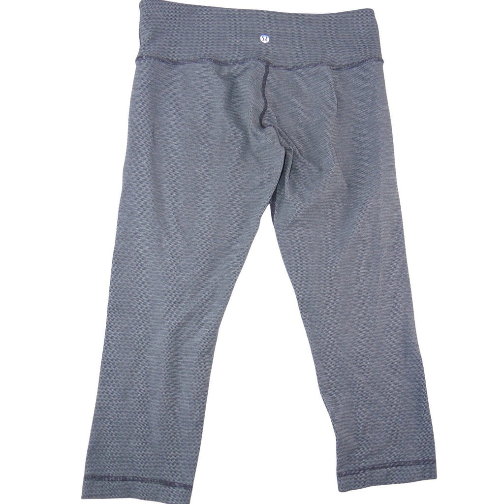 Lululemon Wunder Under Crop Grey Space Dye Textured Leggings Size 8 High Rise