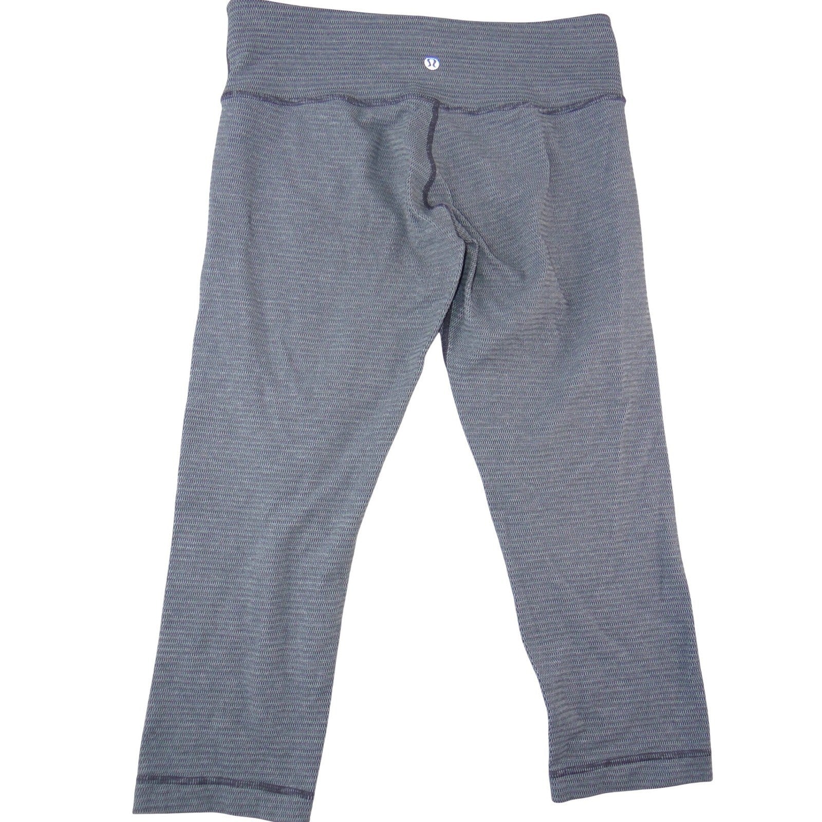 Lululemon Wunder Under Crop Grey Space Dye Textured Leggings Size 8 High Rise