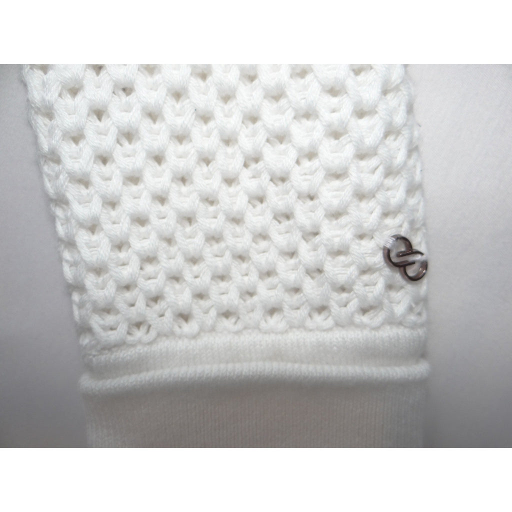 Calia by Carrie Underwood Effortless Crochet Sweater Pure White Open Back XS NEW