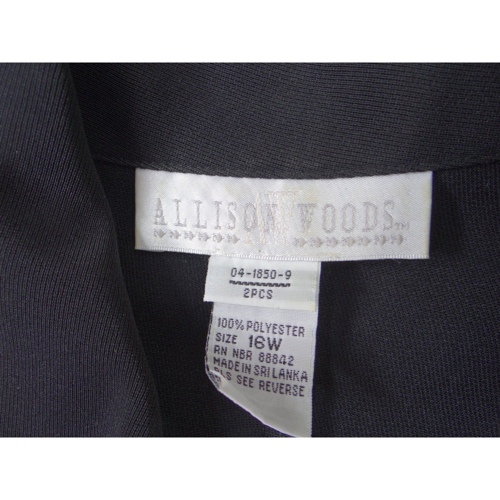 Allison Woods Womens Black Button Front Blazer Jacket Plus Size 16W