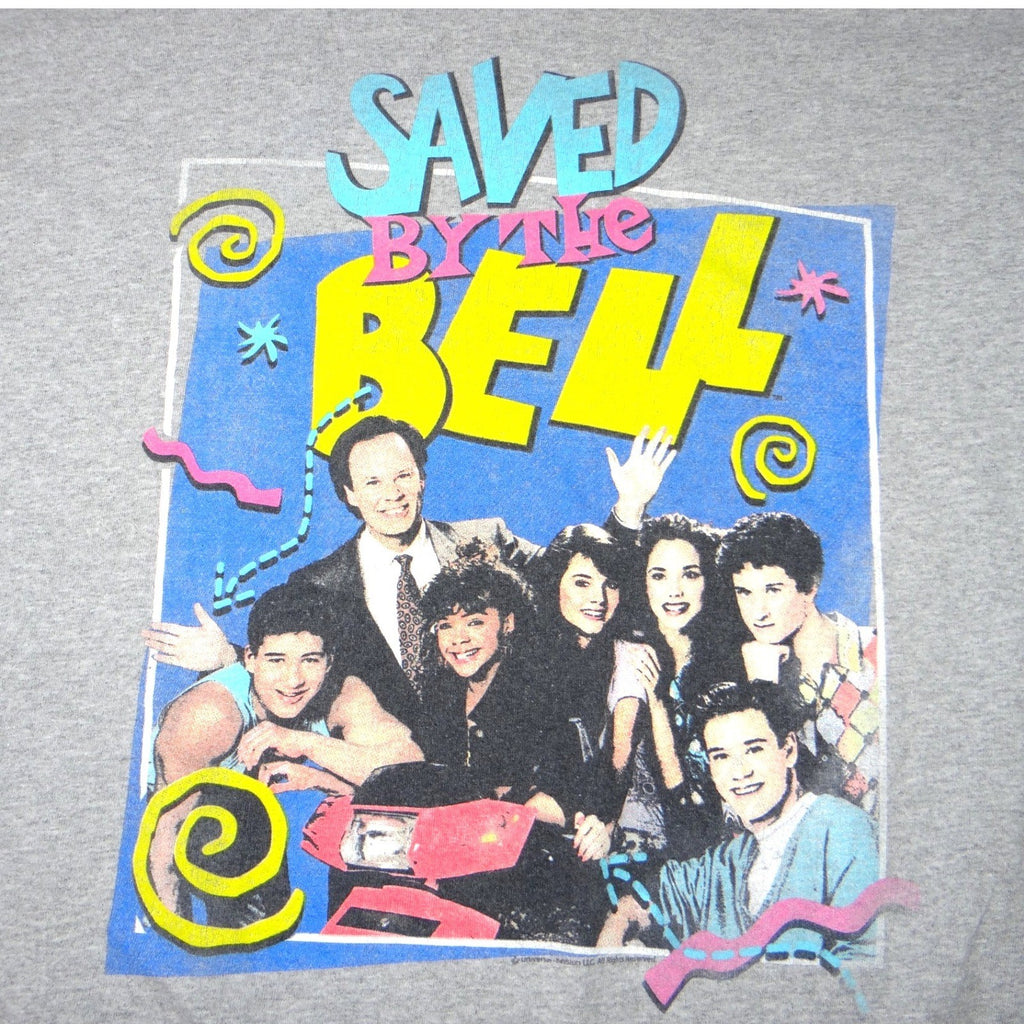 Saved by the Bell Graphic T-Shirt Grey X-Large TV Show Cast Retro