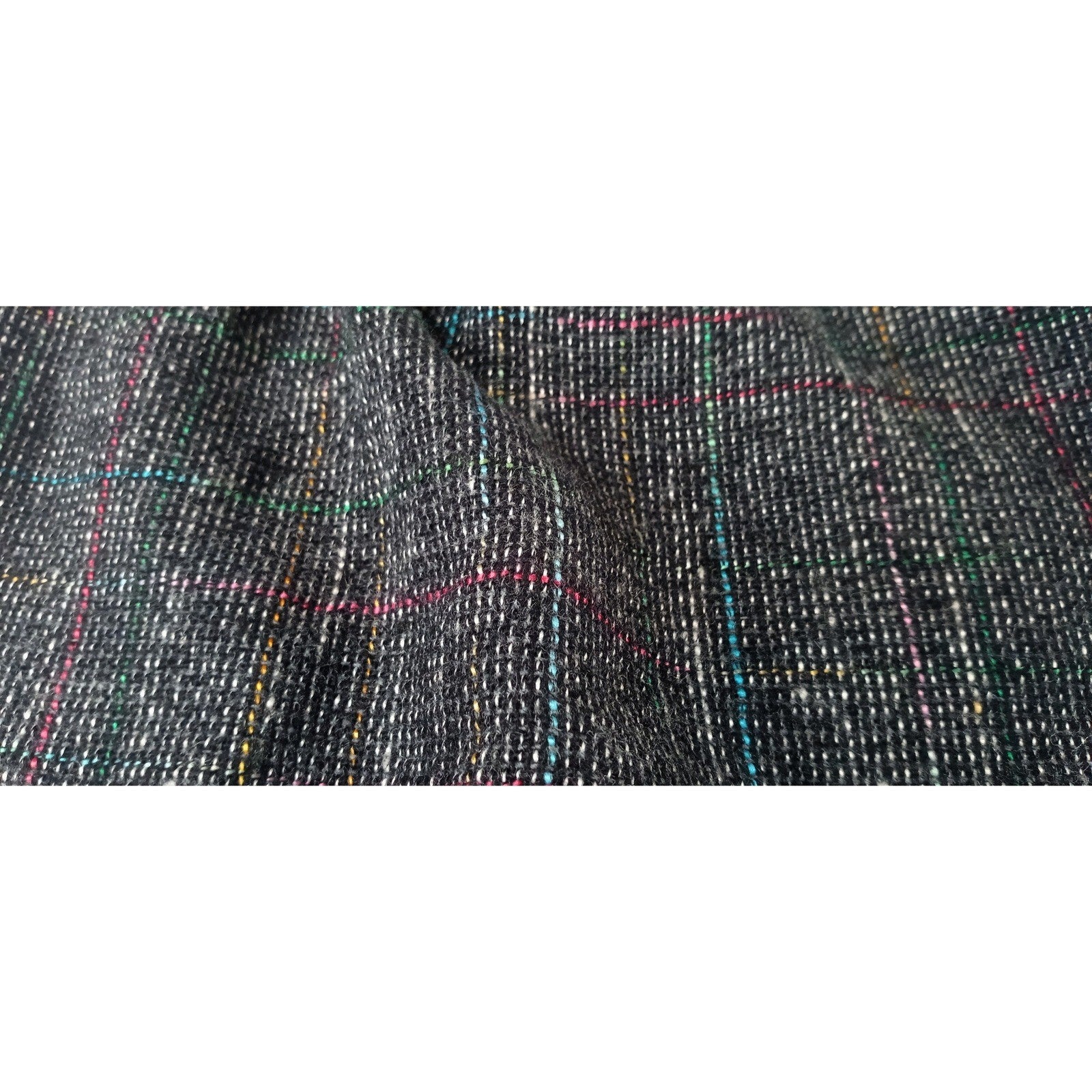 VTG Womens Plaid Tweed Maxi Skirt Dark Multi Color Classic Tailored Knee Length